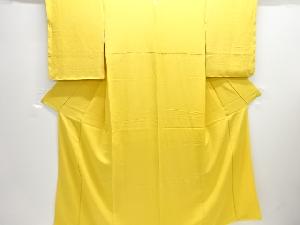 織柄一つ紋色無地着物(重ね衿付き)